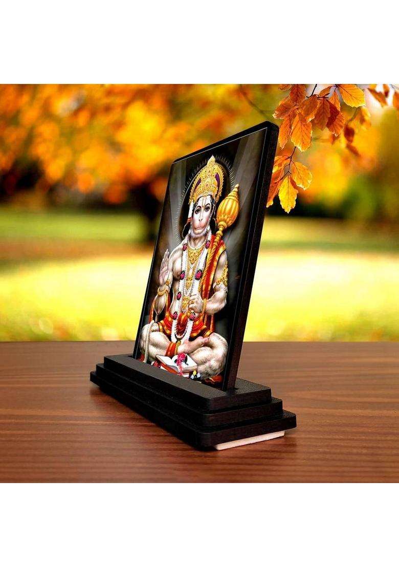 Kaynka Hanuman Ji Car Dashboard Showpiece Decorative Showpiece - 10 Cm(Wood Multicolor) - Indya