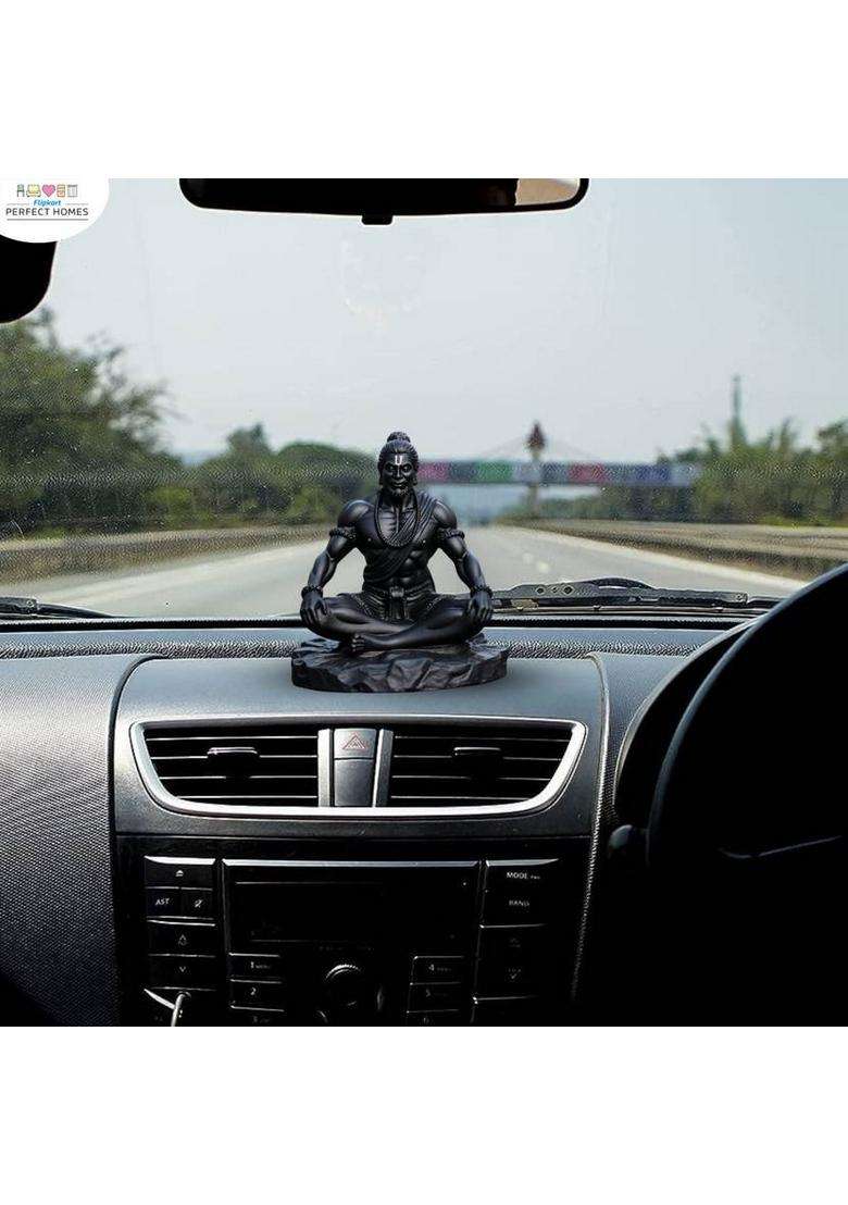 Flipkart Perfect Homes Shree Hanuman Ji Idol For Car Dashboard Finish Bajrang Bali Murti For Good Luck Decorative Showpiece - 10 Cm(Polyresin Black) - Indya