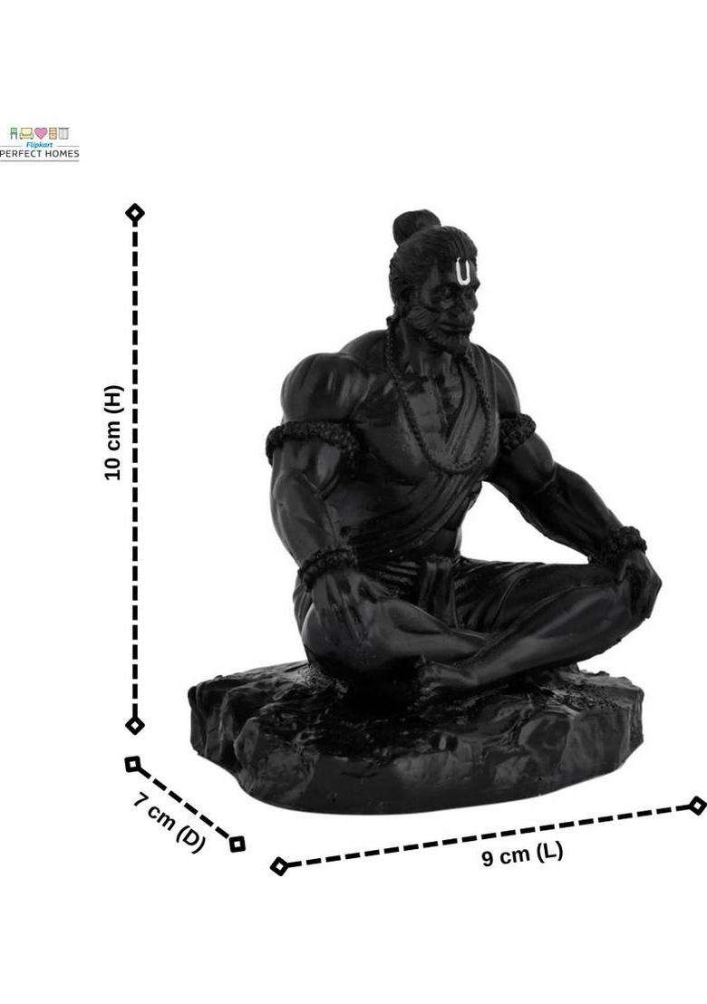 Flipkart Perfect Homes Shree Hanuman Ji Idol For Car Dashboard Finish Bajrang Bali Murti For Good Luck Decorative Showpiece - 10 Cm(Polyresin Black) - Indya