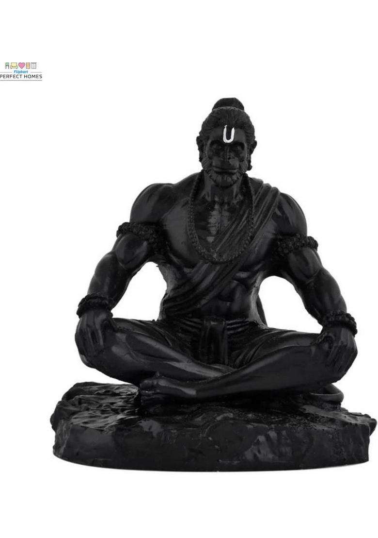 Flipkart Perfect Homes Shree Hanuman Ji Idol For Car Dashboard Finish Bajrang Bali Murti For Good Luck Decorative Showpiece - 10 Cm(Polyresin Black) - Indya