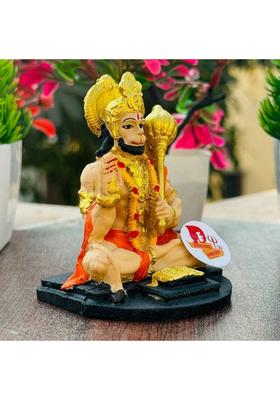Daridra Bhanjan Hanuman Ji For Pooja Home Decor & Gifting Hanuman Idol For Home Decorative Showpiece - 10 Cm(Resin Multicolor)