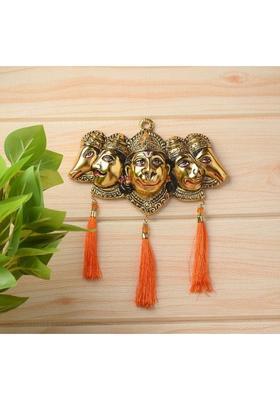 Sp Handicrafts Panchmukhi Hanuman Ji Murti For Door Entrance Statue Wall Hanging Showpiece Decorative Showpiece - 15 Cm(Aluminium Multicolor)