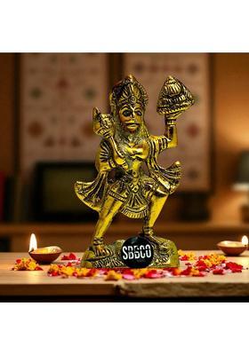 Sbbco Divine Magnet Golden Hanuman Ji Idol For Home Temple And Car Dashboard Decorative Showpiece - 10.5 Cm(Metal Gold)