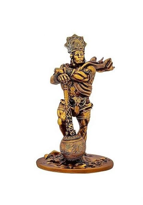 Perryn Bajrangbali Idol For Home Hanuman Ji Idol Decorative Showpiece - 15 Cm(Resin Gold)