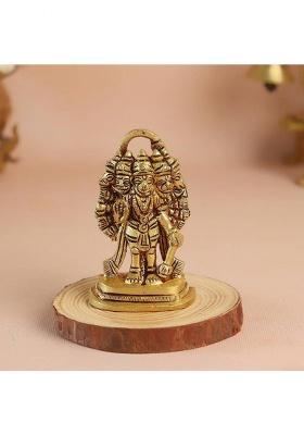 The Spiritual Living Brass Panchmukhi Hanuman Idol Panch Mukhi Hanuman Ji For Car Dashboard Vastu Decorative Showpiece - 6.35 Cm(Brass Gold)
