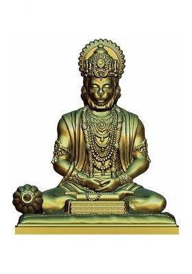 Jd Fresh Hanuman Ji 4.5 Inch Bronze Decorative Statue For HomeOffice & Car Showpiece Decorative Showpiece - 12 Cm(Resin Brown)