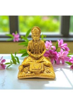 Shri Ji Meditative Hanuman Ji Idol Resin Bajrangbali Statue For Home & Mindfulness Decorative Showpiece - 11 Cm(Resin Multicolor)