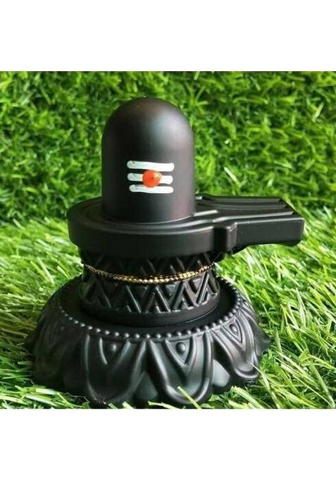 Sanskaari Lord Shiv Shivalingam Or Shivling For Home Decor And Pooja Decorative Showpiece - 7 Cm(Resin Black)