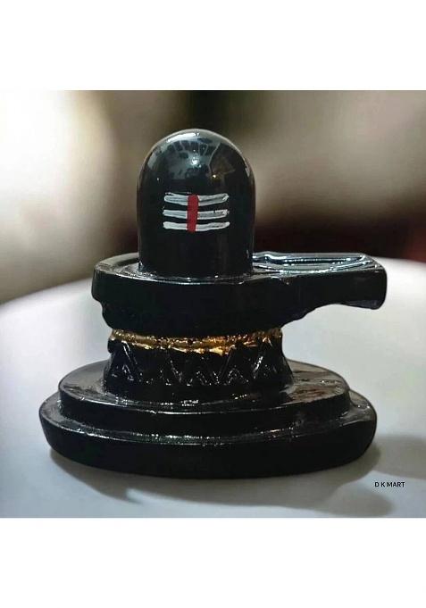 D K Mart Small Shivling Idol Shiva Lingam For Pooja Home Or Office Decorative Showpiece - 6 Cm(Resin Black)