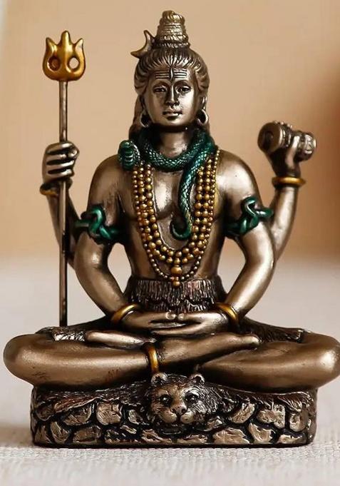 Buy N Relax Lord Shiva Statue/Shiv Murti For Home Puja Figurines For Home Decorative Showpiece - 8 Cm(Resin Brown)