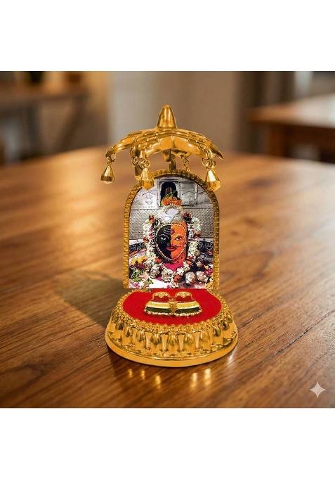 Divaura God Mahadev/Ujjain Mahakal Divine Idol With Charan Paduka & Umbrella Chhatra Decorative Showpiece - 10 Cm(Plastic Multicolor)