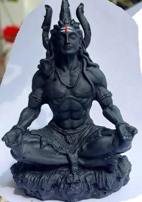 Mahayogi Shiva Decorative Showpiece - 9 Cm(Polyresin Black)