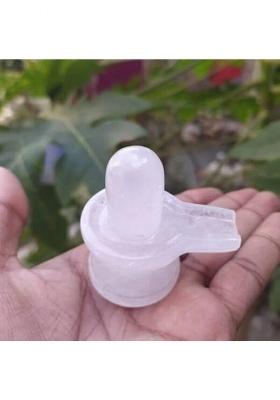 Devlink 100% Clear Quartz Crystal Shivling (Weight - 50G Height- 2.5Cm Approx) Decorative Showpiece - 2.5 Cm(Crystal White)