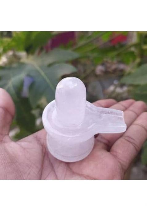 Devlink 100% Clear Quartz Crystal Shivling (Weight - 50G Height- 2.5Cm Approx) Decorative Showpiece - 2.5 Cm(Crystal White)