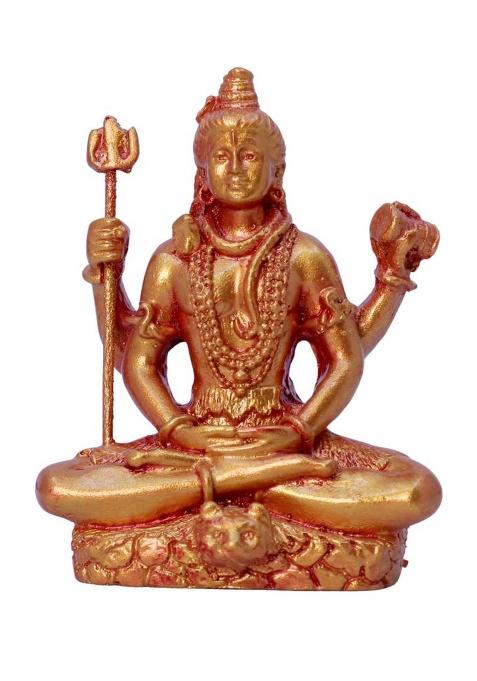 Gw Creations Shiva Statue - Premium Polyresin Material Divine Power & Spiritual Decor Decorative Showpiece - 8 Cm(Polyresin Gold)