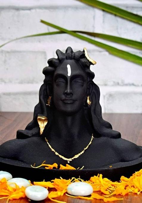 Adiyogi Decorative Showpiece - 9.7 Cm(Polyresin Black)