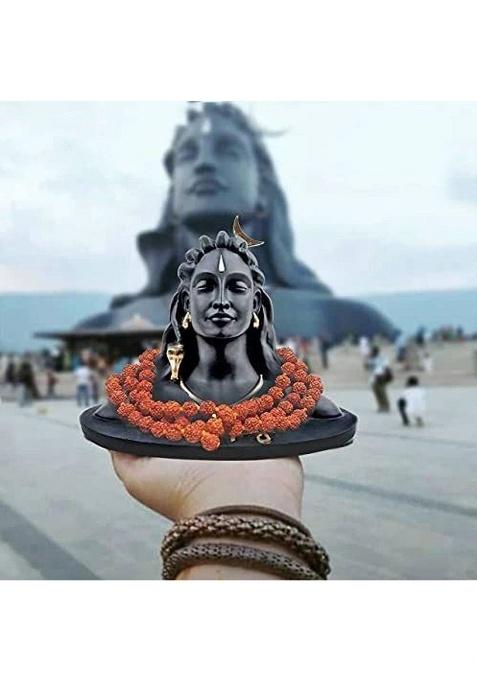 Ujjkart Adiyogi Shiva God Idols Statue For Car Dashboard Decorative Showpieces (Black) Decorative Showpiece - 10 Cm(Polyresin Black)