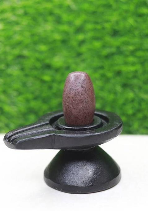 Neelkanth Shivling Stone Original Janeudhari Narmadeshwar Narmada Shivling With Jaladhari For Home Puja Decorative Showpiece - 8 Cm(Stone Multicolor)