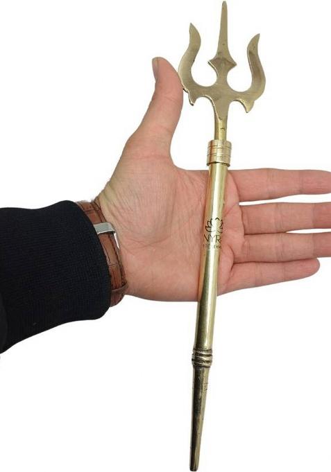 Nyra Brass Trishul Decorative Showpiece - 31.7 Cm(Brass Gold)