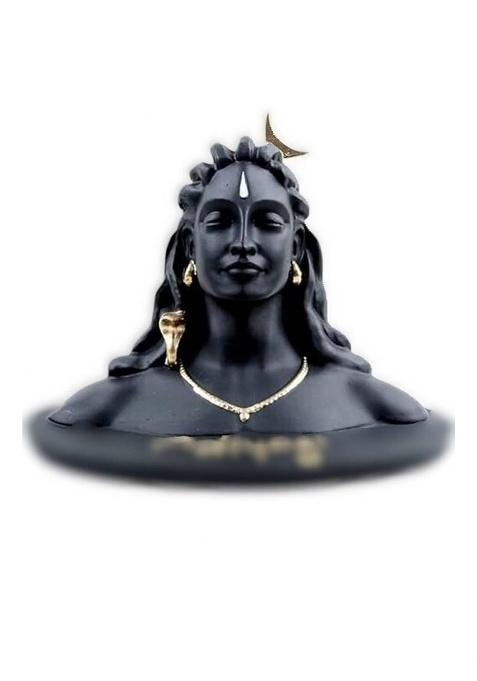 Srimaa Ventures Adiyogi Shiva Statue For Car Table Home Gift Decorative Showpiece - 11 Cm(Polyresin Black)