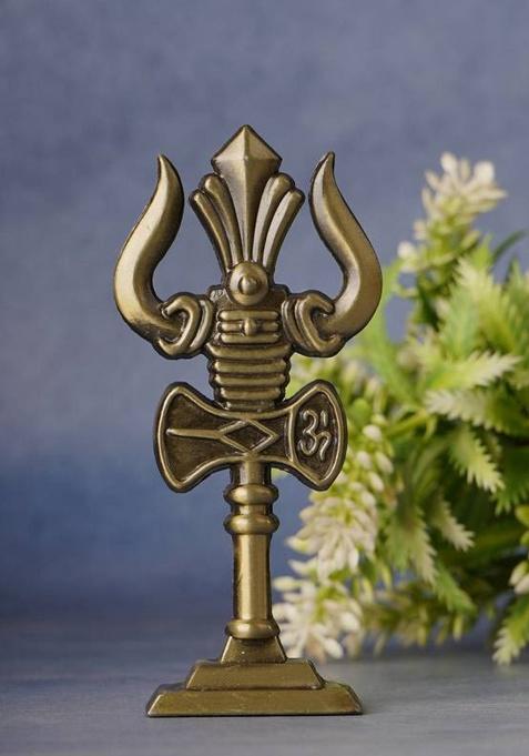Shrey Shiv Collections Hindu God Lord Shankar Ji Trishul For Car Decorative Showpiece - 3.5 Cm(Copper Copper)