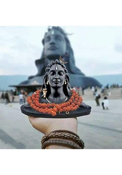 Yashodanandan Adiyogi Shiva God Idols Statue For Car Dashboard Decorative Showpieces Decorative Showpiece - 9 Cm(Resin Black)