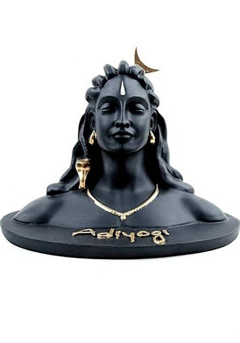 Leotraders Adiyogi Sivan Statue For Poojarool Home Car Office Isha Statue S1 Decorative Showpiece - 6 Cm(Resin Black)