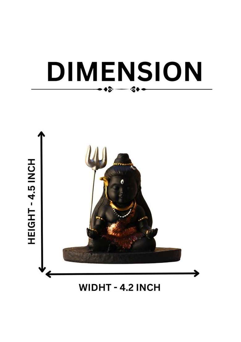 Miss Peach 1 Baby Shiva For Showpiece Decorative Showpiece - 11.4 Cm(Polyresin Multicolor) - Indya