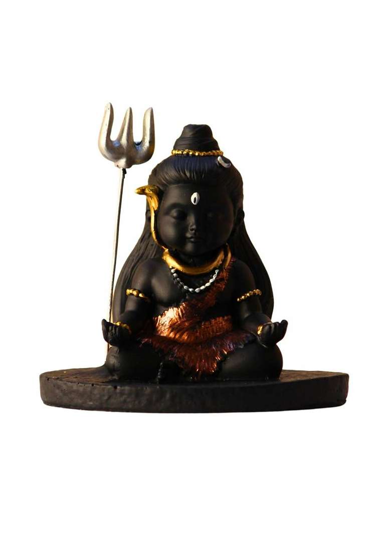 Miss Peach 1 Baby Shiva For Showpiece Decorative Showpiece - 11.4 Cm(Polyresin Multicolor) - Indya