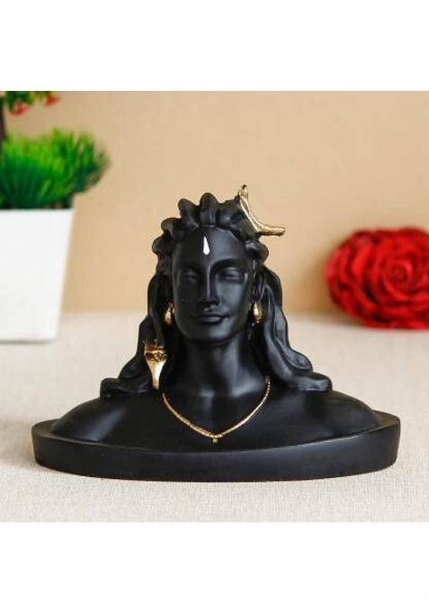 Sbbco Himanshi Art & Craft Aadi Yogi Shiva Decorative Showpiece - 12 Cm(Polyresin Black)