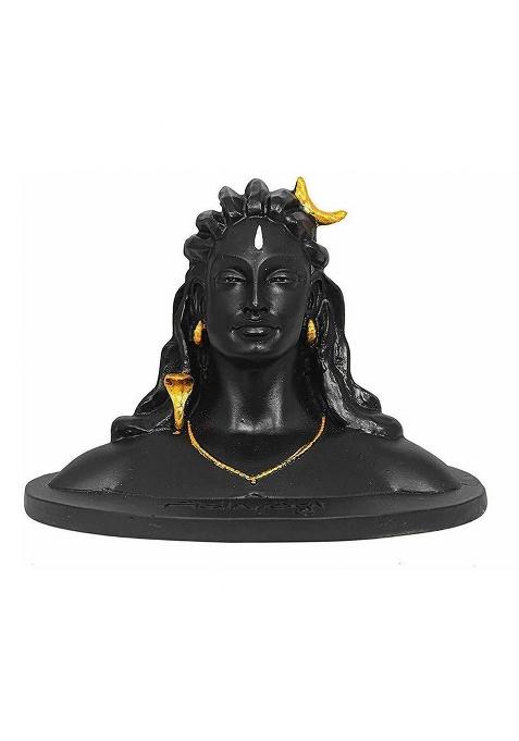 Fobhiya Lord Shiva In Dhyana Mudra Adiyogi Shiv Murti Idol Figurine Showpiece Car Dashboard Gift & Puja Office Dcor Decorative Showpiece - 13 Cm(Polyresin Black)