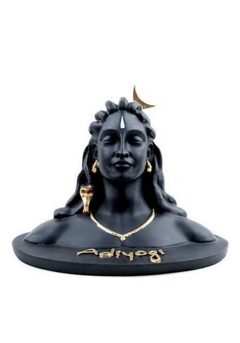 Value Crafts Handcrafted Adiyogi Shiva God Idols Statue For Car Dashboard Decorative Showpiece - 11 Cm(Polyresin Black)