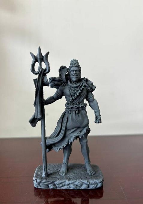 Adordecor Divine Shiva Idol For Car Dashboard - Invoke Serenity And Protection Decorative Showpiece - 16 Cm(Resin Grey)