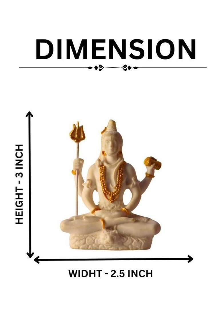 Miss Peach 1 Lord Shiva Showpiece Decorative Showpiece - 7.6 Cm(Polyresin White) - Indya