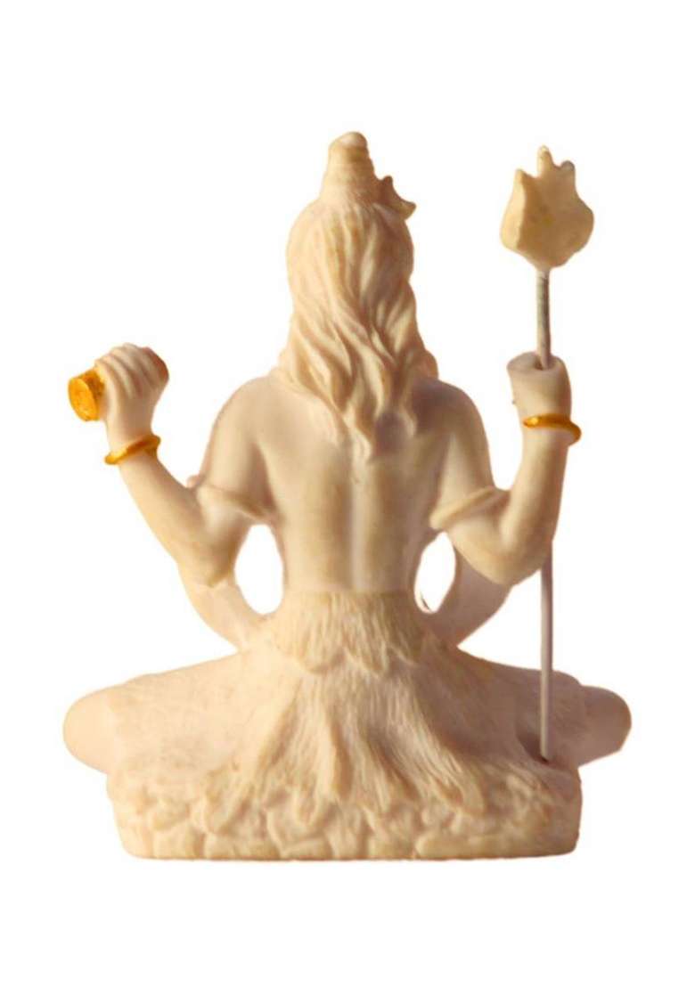 Miss Peach 1 Lord Shiva Showpiece Decorative Showpiece - 7.6 Cm(Polyresin White) - Indya