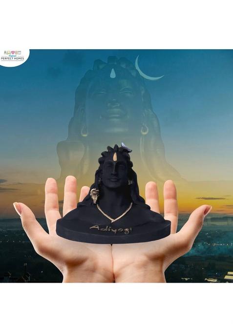 Flipkart Perfect Homes Large Black Adiyogi Lord Shiva Handcrafted Polyresin Figurine Decorative Decorative Showpiece - 15 Cm(Polyresin Black)