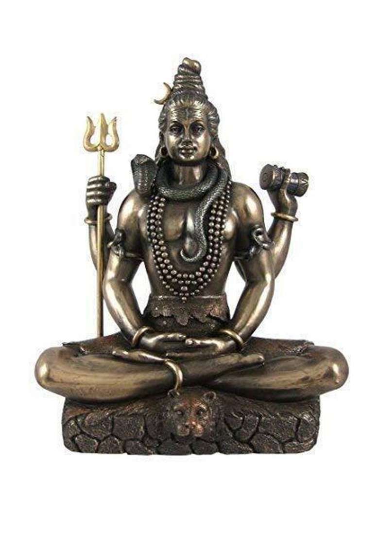 Astro Crafts Shiva Ji Resin Murti Idol For Home Decor And Gifts Office Puja Room Decorative Showpiece - 21.2 Cm(Resin Multicolor) - Indya