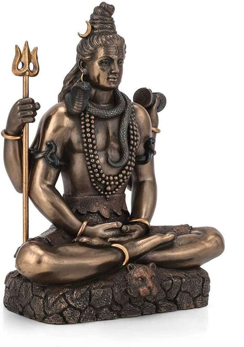 Astro Crafts Shiva Ji Resin Murti Idol For Home Decor And Gifts Office Puja Room Decorative Showpiece - 21.2 Cm(Resin Multicolor) - Indya