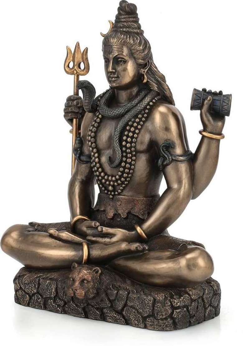 Astro Crafts Shiva Ji Resin Murti Idol For Home Decor And Gifts Office Puja Room Decorative Showpiece - 21.2 Cm(Resin Multicolor) - Indya