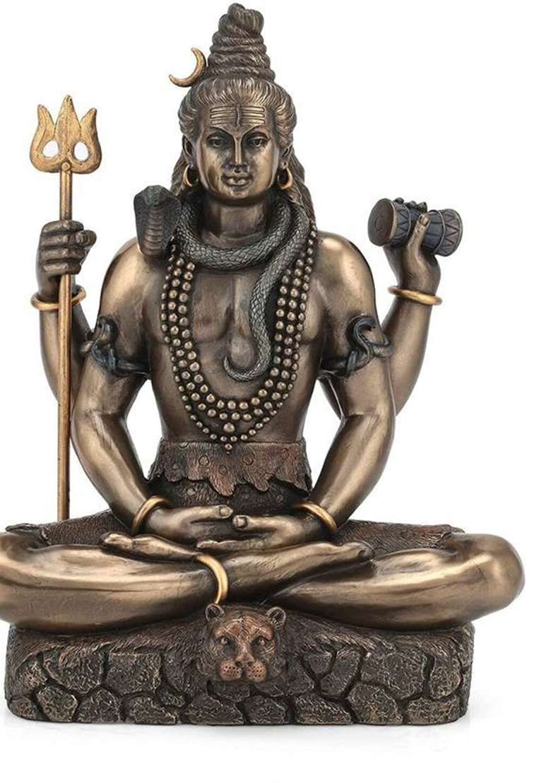 Astro Crafts Shiva Ji Resin Murti Idol For Home Decor And Gifts Office Puja Room Decorative Showpiece - 21.2 Cm(Resin Multicolor) - Indya