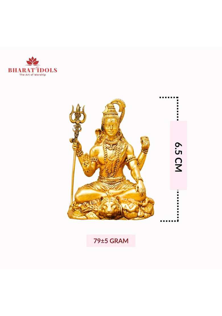 Bharat Idols Shiv Ji Small Decorative Showpiece - 6.5 Cm(Brass Gold) - Indya