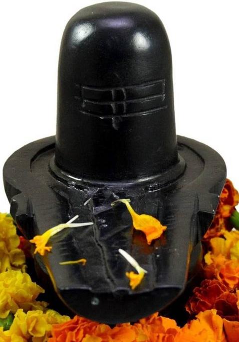 Puchchi Marble Stone Shivling Idol Pindi Shivling Idol Shivling IdolShivling Idol Decorative Showpiece - 4.9 Cm(Marble Black)