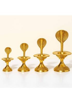 Benares Souvenirs Brass Shivling Stand Jalhari With Vasuki Snake Abhishek Jaldhara Yoni Base Decorative Showpiece - 7.5 Cm(Brass Gold)