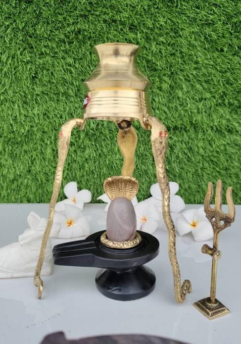 Pujara Shivling Art Decorative Showpiece - 3 Cm(Stone Multicolor)