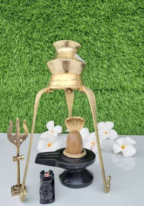 Pujara Shivling Art Narmadeshwar Shivling Original/Shivling Original For Home Puja Fullset Decorative Showpiece - 3 Cm(Stone Multicolor)
