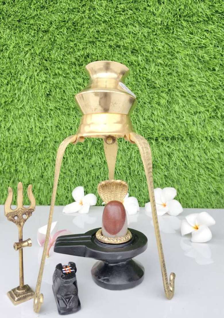 Pujara Shivling Art Decorative Showpiece - 3 Cm(Stone Multicolor) - Indya
