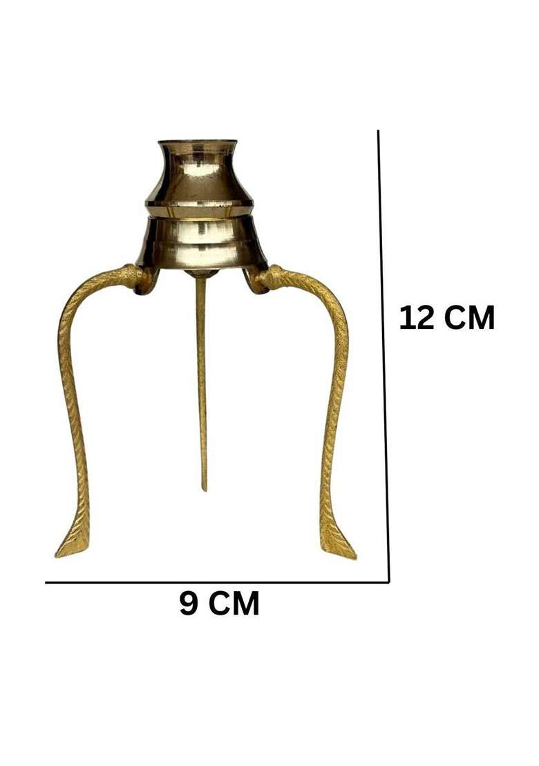 Daridra Bhanjan Marble Black Shivling With Kalash Stand & Shiva TrishulWater Stand For Shivling Decorative Showpiece - 12 Cm(Brass Gold) - Indya