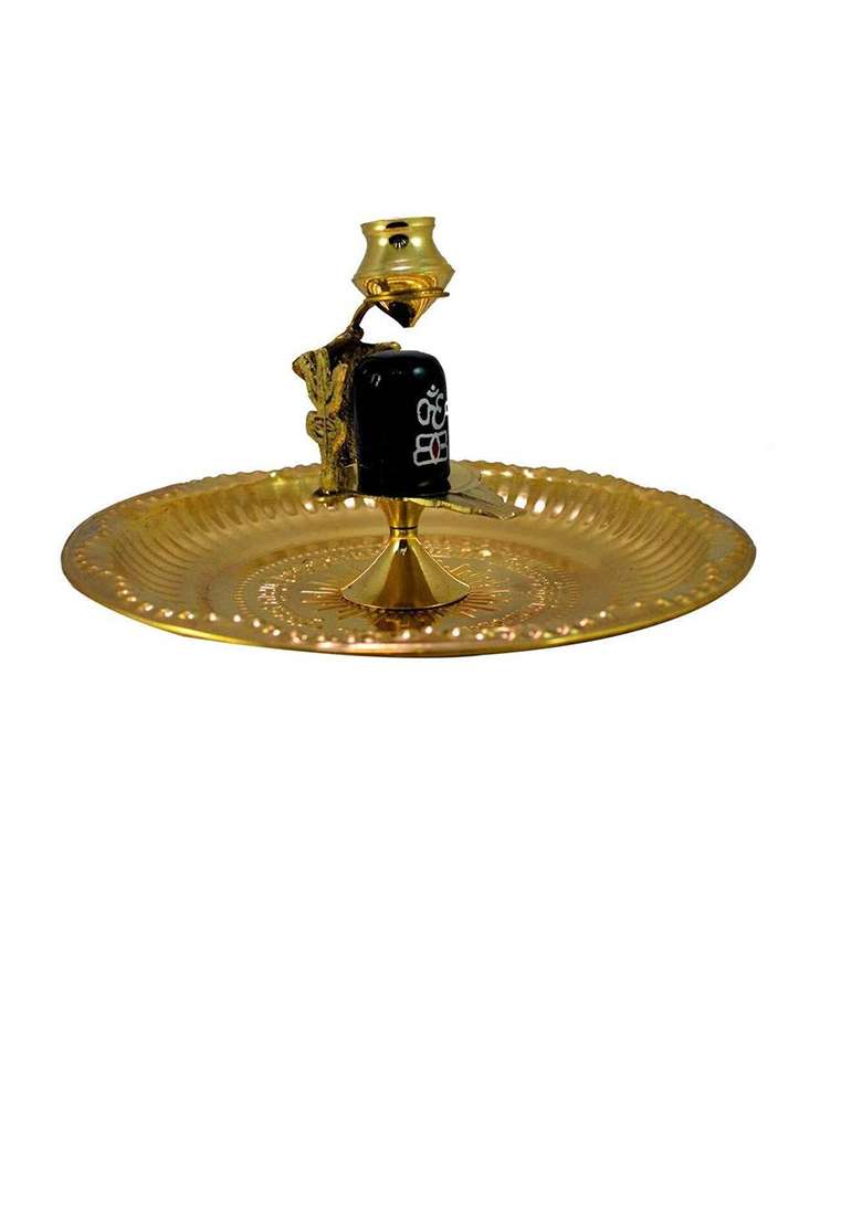 Adiyogi Decorative Showpiece - 8.7 Cm(Brass Gold) - Indya