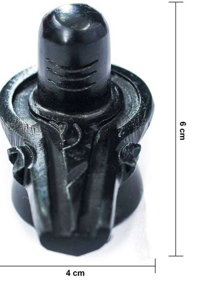 The Holy Mart Shivling Black Stone Decorative Showpiece - 6 Cm(Brass Multicolor) - Indya