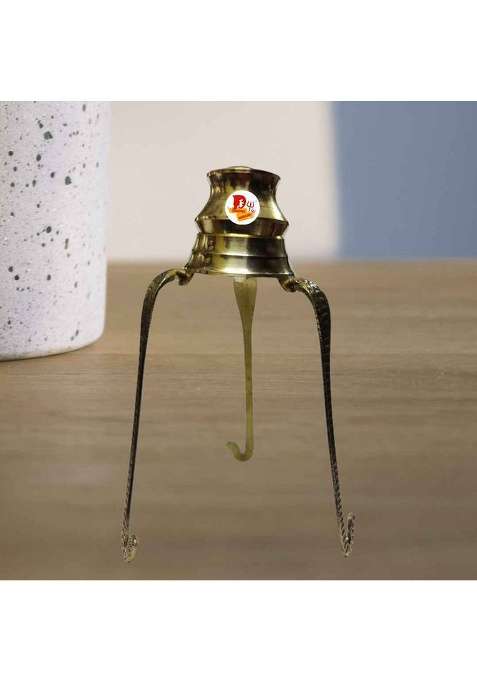Daridra Bhanjan Brass Shiva Lingam Abhishek Patra With Trishul And Nag For Pooja Decorative Showpiece - 22 Cm(Brass Gold)
